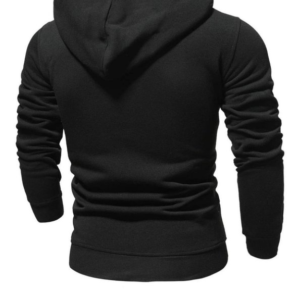 Black Mens Thermal Hoodie - Picture 3 of 6